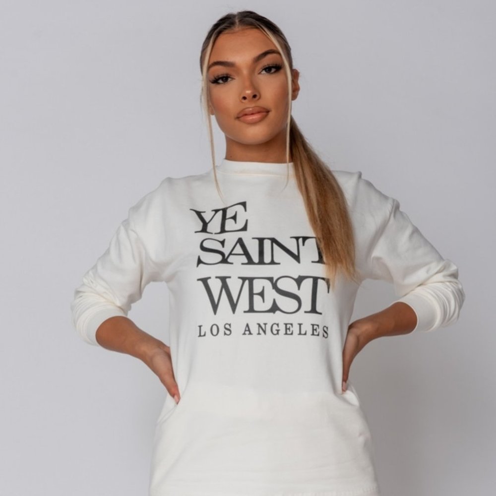NWT White Ye Saint West Sweatshirt & Jogger Lounge - Picture 3 of 8
